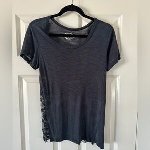 Blue Life Lace Back Tee Shirt - Size S/M